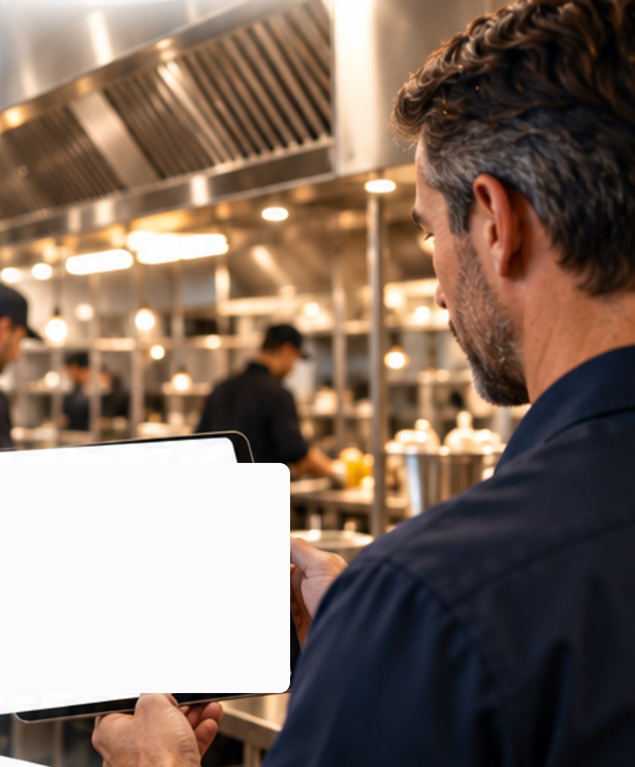 Technician reviewing a service record